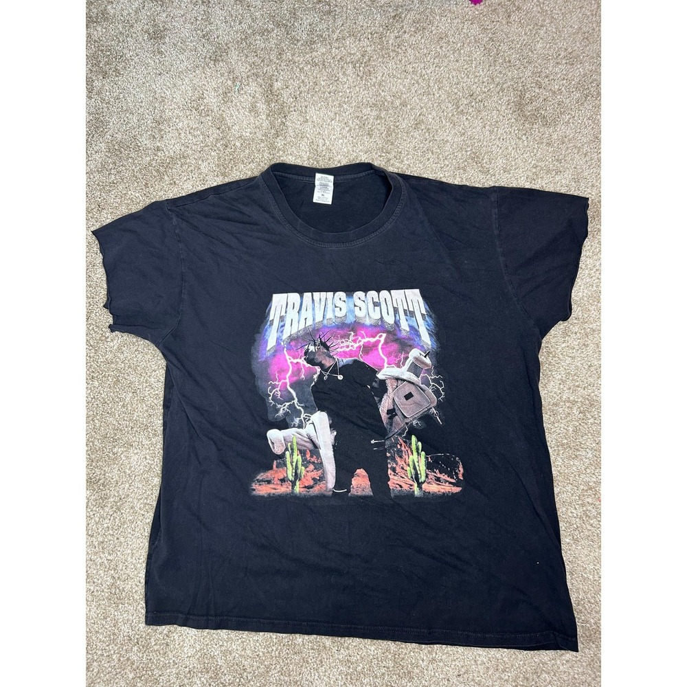 Travis Scott‎ 2015 Rodeo Tour Lightning Tee t-shirt Rage Edition  Houston Texas